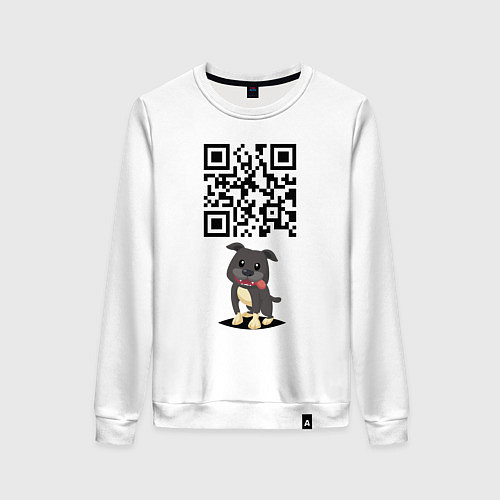 Женский свитшот Sex, milk, rock n roll! QR code! / Белый – фото 1