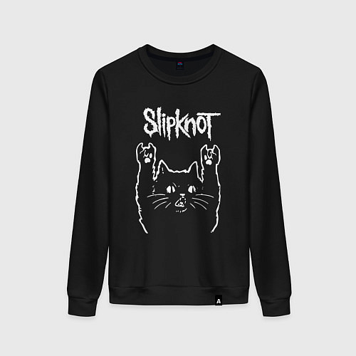 Женский свитшот Slipknot, Слипкнот Рок кот / Черный – фото 1