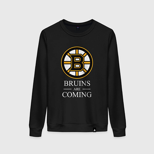 Женский свитшот Boston are coming, Бостон Брюинз, Boston Bruins / Черный – фото 1