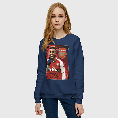 Женский свитшот Arsenal, Pierre-Emerick Aubameyang / Тёмно-синий – фото 3