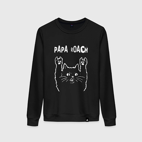 Женский свитшот Papa Roach Рок кот / Черный – фото 1