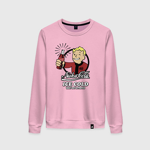 Женский свитшот Fallout Nuka Cola Vault Boy Approved / Светло-розовый – фото 1