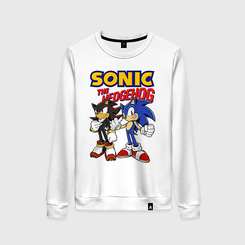 Женский свитшот ЕЖ СОНИК SONIC THE HEDGEHOG / Белый – фото 1