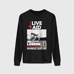 Свитшот хлопковый женский QUEEN LIVE AID 1985, цвет: черный