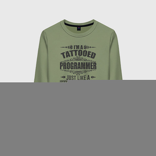 Женский свитшот Я татуированный программист, это как обычный прогр / Авокадо – фото 1