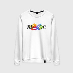 Женский свитшот Music Цветная Портрет