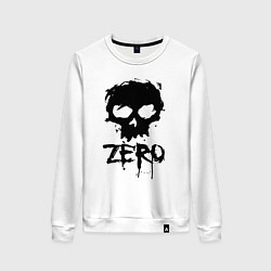 Свитшот хлопковый женский Zero skull, цвет: белый