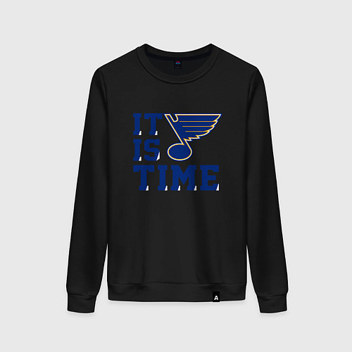 Женский свитшот It is St Louis Blues time Сент Луис Блюз / Черный – фото 1