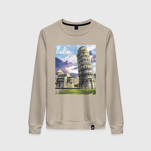 Женский свитшот Италия Пизанская башня / Миндальный – фото 1