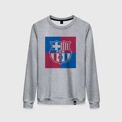 Свитшот хлопковый женский FC Barcelona Logo 2022, цвет: меланж