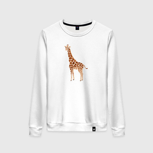 Женский свитшот Любопытный жираф / Белый – фото 1