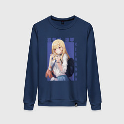 Свитшот хлопковый женский Марин Китагава, цвет: тёмно-синий