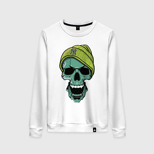 Женский свитшот New York Yankees Cool skull / Белый – фото 1