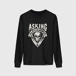 Свитшот хлопковый женский Asking Alexandria рок группа, цвет: черный