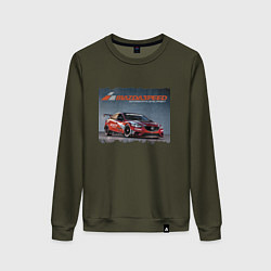 Свитшот хлопковый женский Mazda Motorsports Development, цвет: хаки