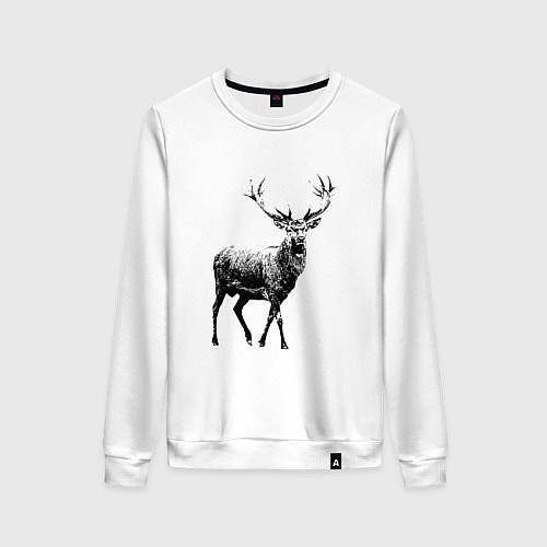 Женский свитшот Черный олень Black Deer / Белый – фото 1