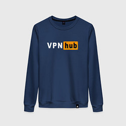 Свитшот хлопковый женский VPNHUB ДЛЯ ВЗРОСЛЫХ, цвет: тёмно-синий