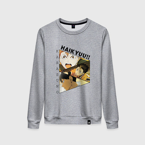 Женский свитшот Кагеяма Тобио, Нишиноя Ю, Хината Шоё Волейбол / Меланж – фото 1