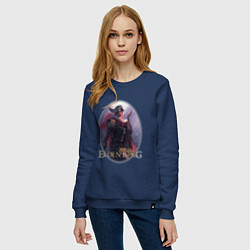 Свитшот хлопковый женский Elden Ring овал Элден ринг, цвет: тёмно-синий — фото 2