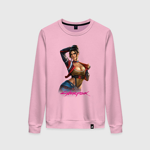 Женский свитшот Sexy Panam Cyberpunk2077 18 / Светло-розовый – фото 1
