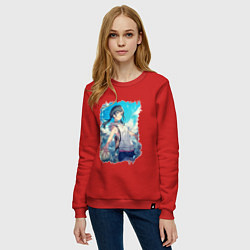 Свитшот хлопковый женский Добрая Хина, цвет: красный — фото 2