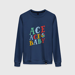 Свитшот хлопковый женский Ace Ace Baby, цвет: тёмно-синий