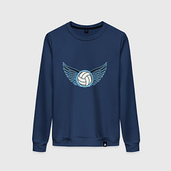 Свитшот хлопковый женский Volleyball Wings, цвет: тёмно-синий