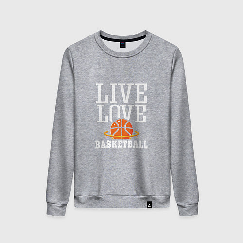 Женский свитшот Live Love - Basketball / Меланж – фото 1