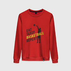 Свитшот хлопковый женский Basketball Day, цвет: красный