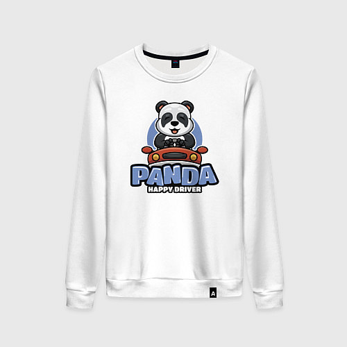 Женский свитшот Panda Happy driver / Белый – фото 1