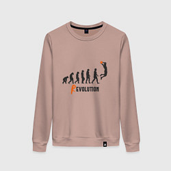 Свитшот хлопковый женский Баскетбольная революция, цвет: пыльно-розовый