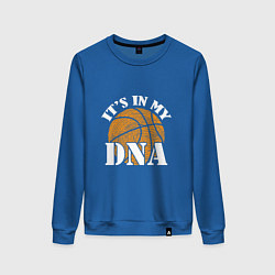 Свитшот хлопковый женский ДНК Баскетбол, цвет: синий