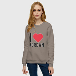 Свитшот хлопковый женский I Love Jordan, цвет: утренний латте — фото 2