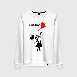Женский свитшот BANKSY БЭНКСИ девочка с шариками
