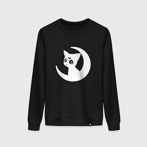 Женский свитшот Луна на месяце / Черный – фото 1