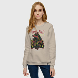 Свитшот хлопковый женский Анубиз, цвет: миндальный — фото 2