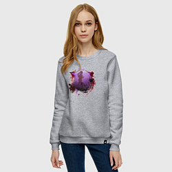 Свитшот хлопковый женский Беговая Клякса, цвет: меланж — фото 2