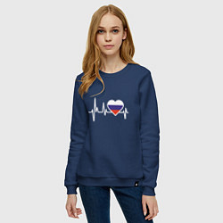 Свитшот хлопковый женский Пульс России, цвет: тёмно-синий — фото 2
