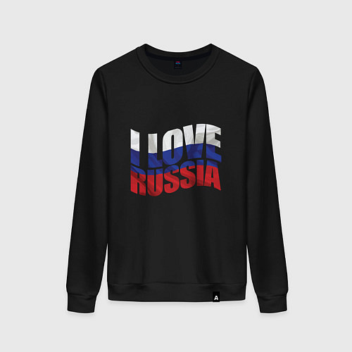 Женский свитшот Love - Russia / Черный – фото 1