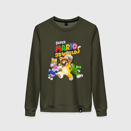 Женский свитшот Super Mario 3D World Nintendo Team of heroes / Хаки – фото 1