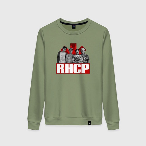 Женский свитшот Red Hot Chili Peppers состав на фоне звезды / Авокадо – фото 1