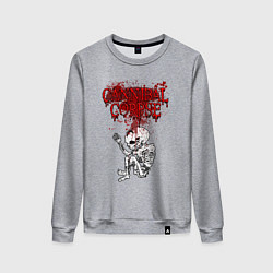 Свитшот хлопковый женский Cannibal Corpse skeleton, цвет: меланж
