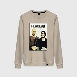 Свитшот хлопковый женский Placebo рок-группа, цвет: миндальный