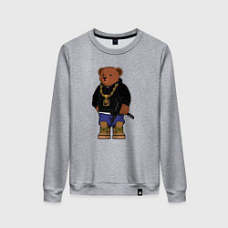 Женский свитшот Gangsta bear Крутой мишка