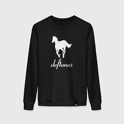 Свитшот хлопковый женский Deftones лошадь, цвет: черный