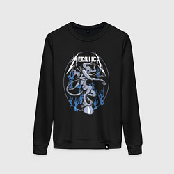 Свитшот хлопковый женский Metallica Thrash metal Damn, цвет: черный