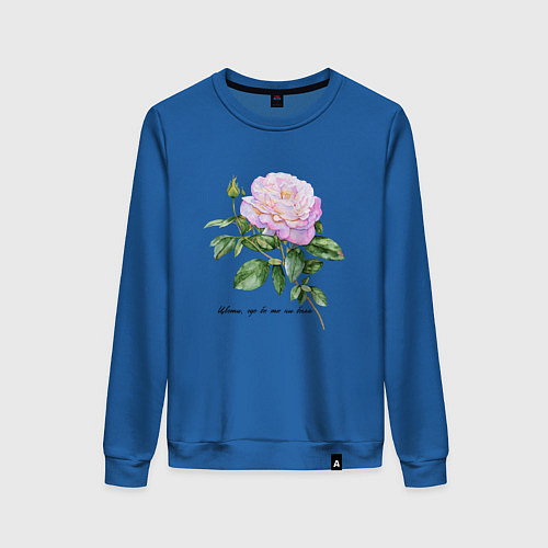 Женский свитшот Розовая роза цвети, где бы ты ни была / Синий – фото 1