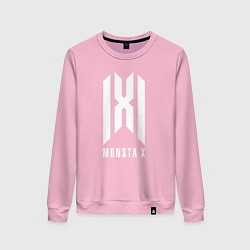 Свитшот хлопковый женский Monsta x logo, цвет: светло-розовый