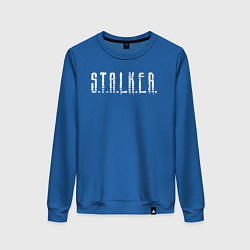 Свитшот хлопковый женский S T A L K E R - Logo, цвет: синий