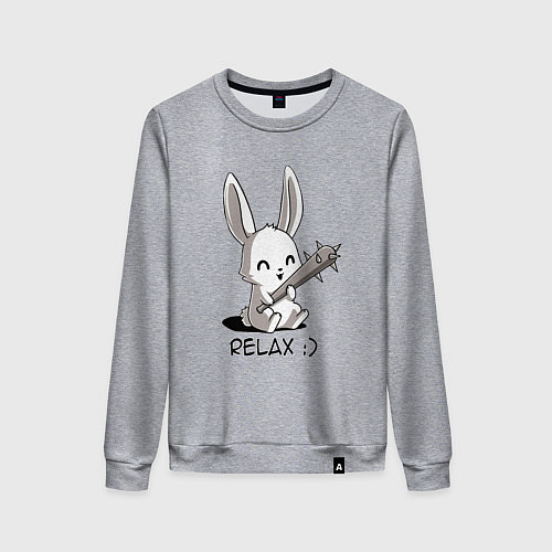 Женский свитшот Милый зайчик с дубинкой / Меланж – фото 1